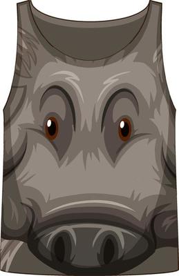 Tank top with face of boar pattern