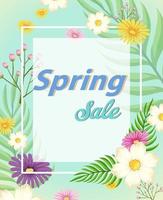 Floral spring banner template vector