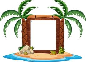 Pirate Island with blank banner template isolated vector