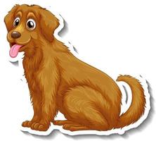 Diseño de etiqueta con perro golden retriever aislado vector