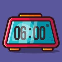 Ilustración de reloj despertador digital en estilo plano vector