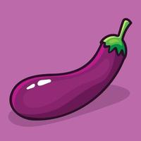 eggplant vegetable illustration in flat style vector