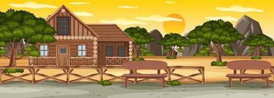 Rural countryside home landscape vector