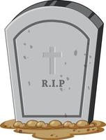 Isolated gravestone on white background vector