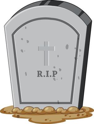 Isolated gravestone on white background