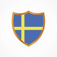 Sweden flag vector with shield frame