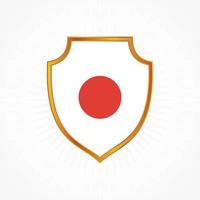 vector de bandera de japón con marco de escudo