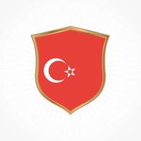 Turkey flag vector with shield frame