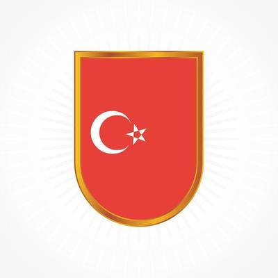 Turkey flag vector with shield frame