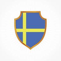 Sweden flag vector with shield frame