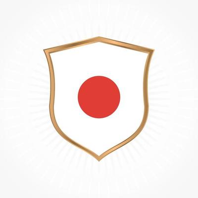 Japan flag vector with shield frame