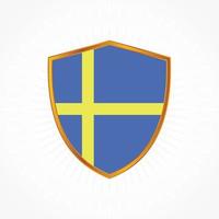 Sweden flag vector with shield frame