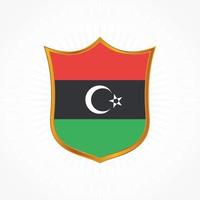 Libya flag vector with shield frame