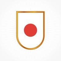 Japan flag vector with shield frame