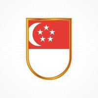 Singapore flag vector with shield frame