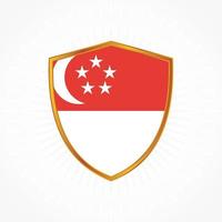 Singapore flag vector with shield frame