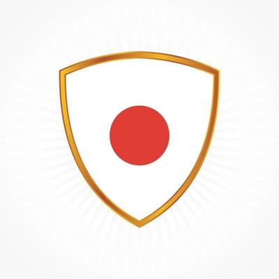 Japan flag vector with shield frame