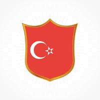 Turkey flag vector with shield frame