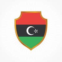 Libya flag vector with shield frame