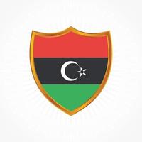 Libya flag vector with shield frame