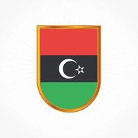 Libya flag vector with shield frame