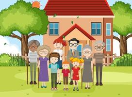 Member of family at home outdoor scene vector