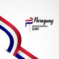 diseño de saludo del día de la independencia de paraguay celebrar vector