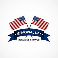 Memorial Day In Honor of Our Heroes Design Background vector