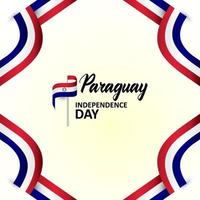 diseño de saludo del día de la independencia de paraguay celebrar vector