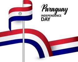 Paraguay Independence Day Greeting Design Celebrate vector