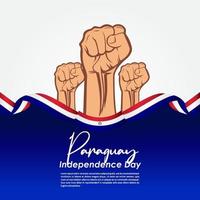 diseño de saludo del día de la independencia de paraguay celebrar vector