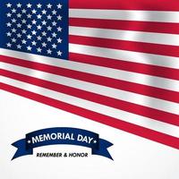 Memorial Day In Honor of Our Heroes Design Background vector