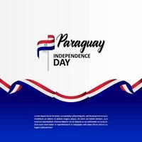 diseño de saludo del día de la independencia de paraguay celebrar vector