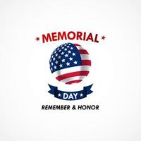 Memorial Day In Honor of Our Heroes Design Background vector