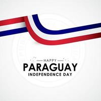 diseño de saludo del día de la independencia de paraguay celebrar vector