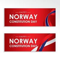 diseño de saludo del día de la constitución de noruega celebrar vector