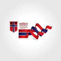 diseño de saludo del día de la constitución de noruega celebrar vector