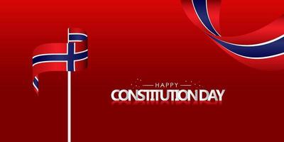 Norway Constitution Day Greeting Design Celebrate vector