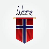 diseño de saludo del día de la constitución de noruega celebrar vector