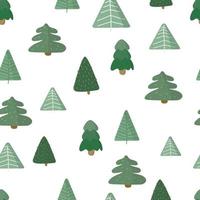 Seamless pattern with green trees. Forest, trees vector