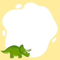 Dinosaurs. Vector frame in the form of a spot in a flat cartoon style.