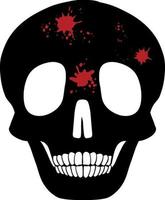 Bloody black skull isolated vector