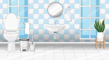 diseño de interiores de baño con muebles vector