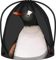 Drawstring backpack with penguin pattern vector