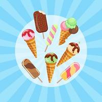 cartel del feliz día nacional del helado. vector