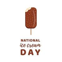 cartel del feliz día nacional del helado. vector