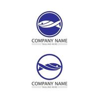 Fish logo and icon animal aquatic fisher vector