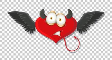 Heart shape devil with facial expression vector