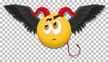 Devil emoticon with facial expression vector