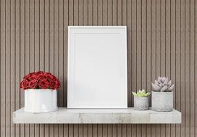 Living room wall photo frame with flower vase, 3D style